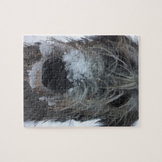 irischer Wolfhound, der im Schnee spielt Puzzle (Horizontal)