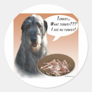 Irischer Wolfhound die Türkei Runder Aufkleber
