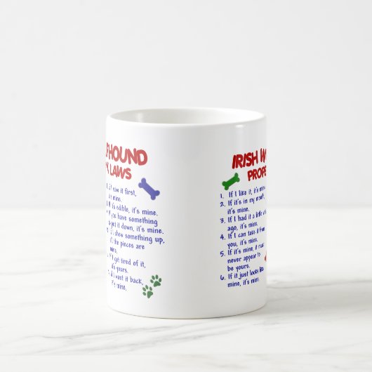 IRISCHER WOLFHOUND Eigentums-Gesetze 2 Kaffeetasse (Mittel)