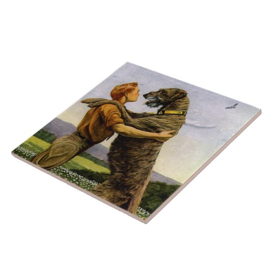 Irischer Wolfhound Fliese (Seite)