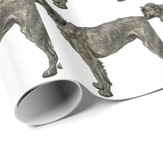 Irischer Wolfhound Geschenkpapier (Rolleneckpunkt)