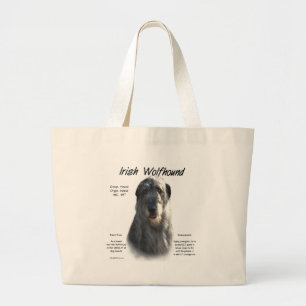 Irischer Wolfhound-(grauer) Geschichtsentwurf Jumbo Stoffbeutel
