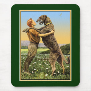 "Irischer Wolfhound-Gruß " Mousepad