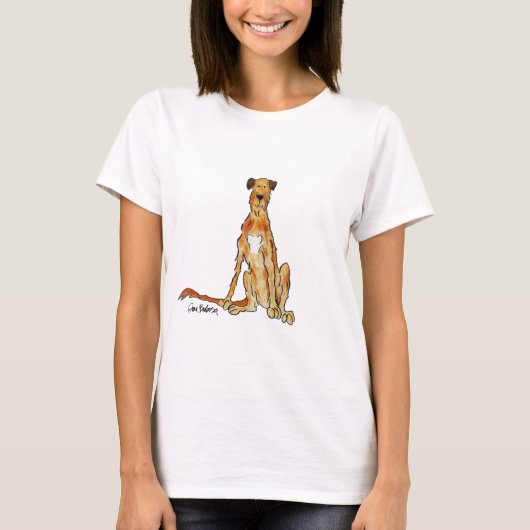 Irischer Wolfhound-Illustration durch Gina Barbosa T-Shirt (Vorderseite)