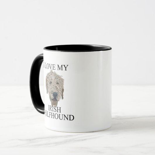 Irischer Wolfhound-Liebe! Tasse (Vorderseite Links)