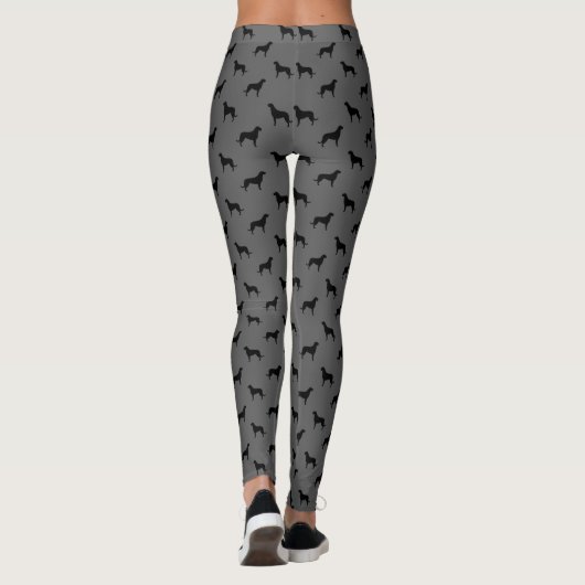Irischer Wolfhound-Silhouette-Muster Leggings (Rückseite)