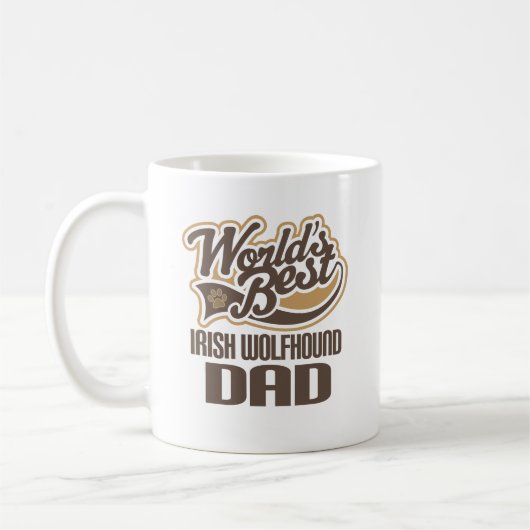 Irischer Wolfhound-Vater (Welten am besten) Kaffeetasse (Links)