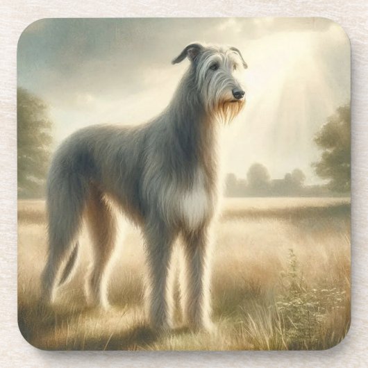 Irischer Wolfshund Getränkeuntersetzer (Vorderseite)