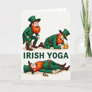 Irischer Yoga Leprechaun Spaß Karte