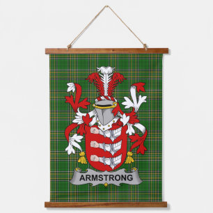 Irisches Armstrong Wappen Familienwappen Wandteppich Mit Holzrahmen