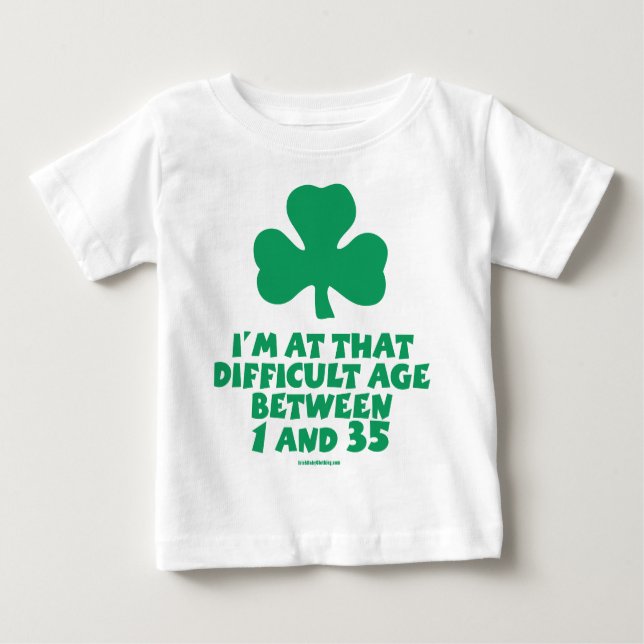 Irisches Baby - ich bin an diesem schwierigen Baby T-shirt (Vorderseite)