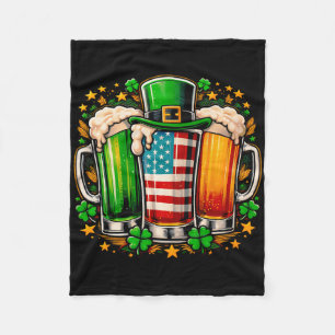 Irisches Bier Irland Amerikanische Flagge St. Patr Fleecedecke