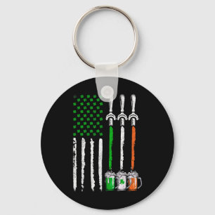Irisches Bier Irland Amerikanische Flagge St Patri Schlüsselanhänger