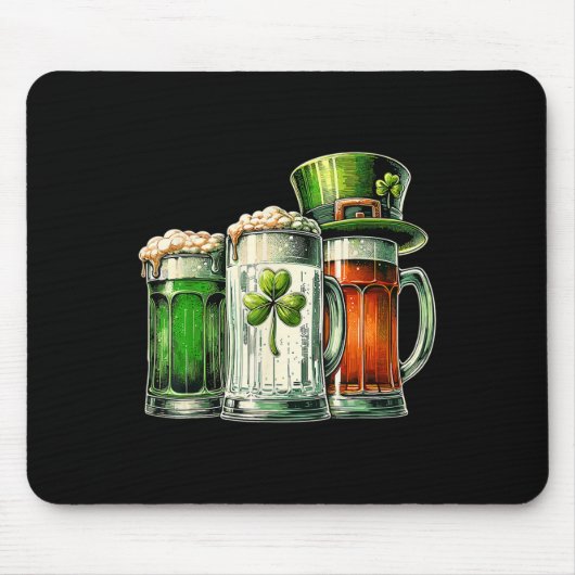 Irisches Bier Irland Flagge St. Patricks Day Shirt Mousepad (Vorne)