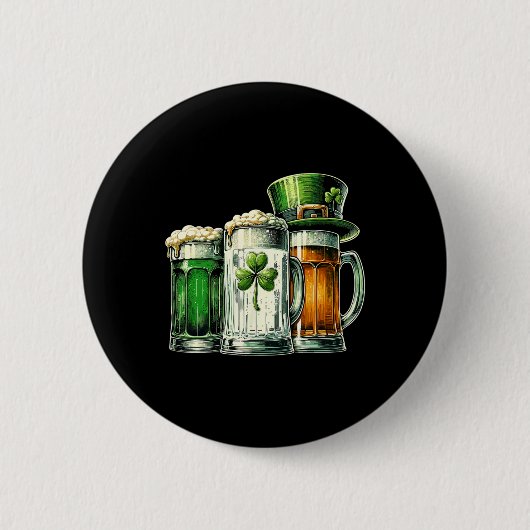 Irisches Bier Irland Flagge St. Patricks Tag Button (Vorderseite)