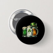 Irisches Bier Irland Flagge St. Patricks Tag Button (Vorne & Hinten)