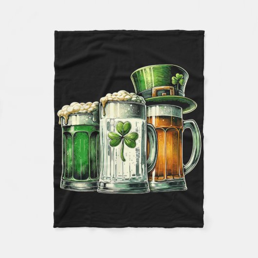 Irisches Bier Irland Flagge St. Patricks Tag Fleecedecke (Vorderseite)