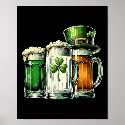 Irisches Bier Irland Flagge St. Patricks Tag Poster (Vorne)