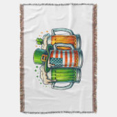 Irisches Bier Irland St. Patricks Day Trinkparty Decke (Vorderseite Vertikal)