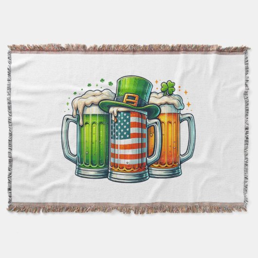 Irisches Bier Irland St. Patricks Day Trinkparty Decke (Vorderseite)