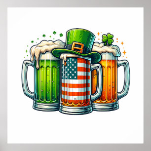 Irisches Bier Irland St Patricks Day Trinkparty Poster
