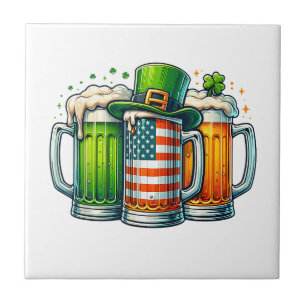 Irisches Bier Irland St. Patricks-Tag Trinkparty Fliese