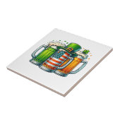 Irisches Bier Irland St. Patricks-Tag Trinkparty Fliese (Seite)