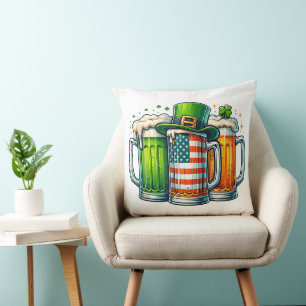 Irisches Bier Irland St. Patricks Tag Trinkparty Kissen