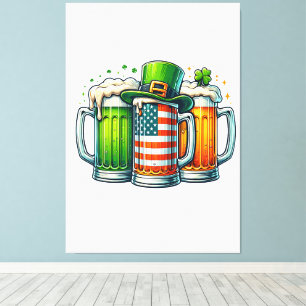 Irisches Bier Irland St. Patricks-Tag Trinkparty Leinwanddruck