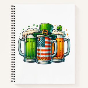 Irisches Bier Irland St. Patricks-Tag Trinkparty Notizblock