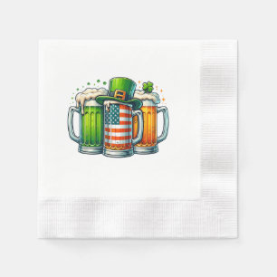 Irisches Bier Irland St. Patricks-Tag Trinkparty Serviette