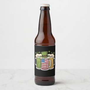 Irisches Bier Irland USA Amerikanische Flagge St.  Bierflaschenetikett