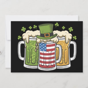 Irisches Bier Irland USA Amerikanische Flagge St. Einladung
