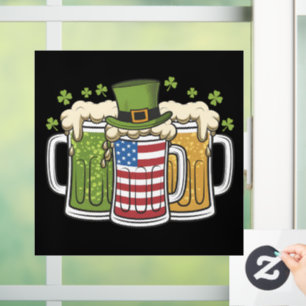 Irisches Bier Irland USA Amerikanische Flagge St. Fensteraufkleber