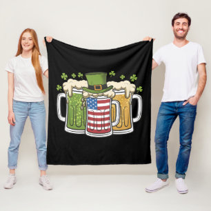 Irisches Bier Irland USA Amerikanische Flagge St. Fleecedecke