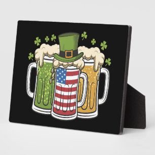 Irisches Bier Irland USA Amerikanische Flagge St. Fotoplatte