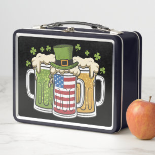 Irisches Bier Irland USA Amerikanische Flagge St.  Metall Brotdose
