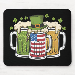 Irisches Bier Irland USA Amerikanische Flagge St.  Mousepad