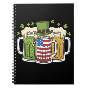 Irisches Bier Irland USA Amerikanische Flagge St.  Notizblock
