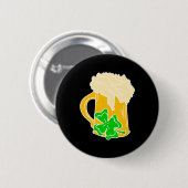 Irisches Bier und Kleeblatt Button (Vorne & Hinten)