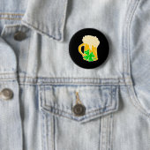 Irisches Bier und Kleeblatt Button (Beispiel)