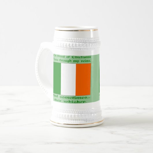 Irisches Blut und Whiskey Bierglas (Vorderseite Links)