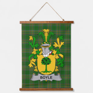 Irisches Boyle oder O_Boyle Wappen Familienwappen Wandteppich Mit Holzrahmen