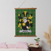 Irisches Brady oder McBrady Wappen Familienwappen Wandteppich Mit Holzrahmen (Schlafzimmer)