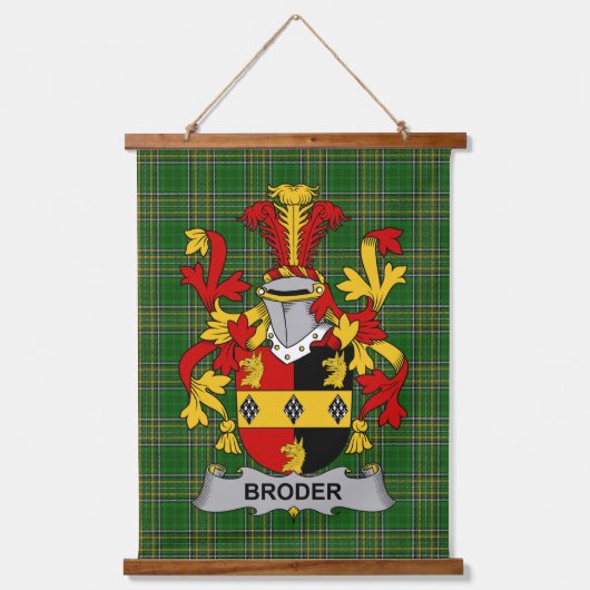 Irisches Broder oder O_Broder Wappen Familienwappe Wandteppich Mit Holzrahmen (Vorderseite)
