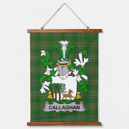 Irisches Callaghan oder O_Callaghan Wappen Familie Wandteppich Mit Holzrahmen (Vorderseite)