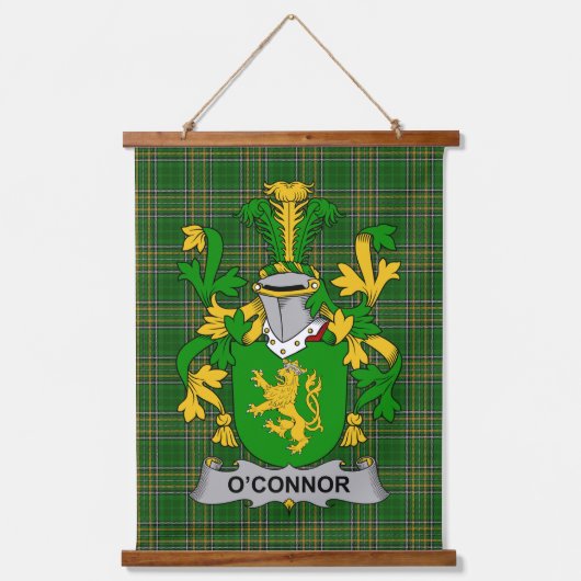 Irisches Connor oder O_Connor (Kerry) Wappen Fami Wandteppich Mit Holzrahmen (Vorderseite)