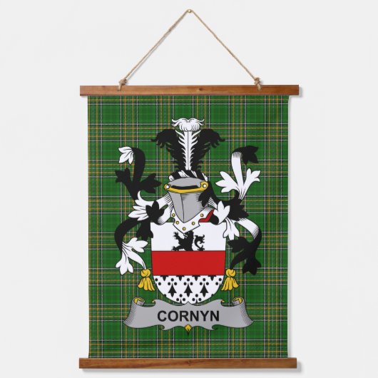 Irisches Cornyn oder O_Cornyn Wappen Familienwappe Wandteppich Mit Holzrahmen (Vorderseite)