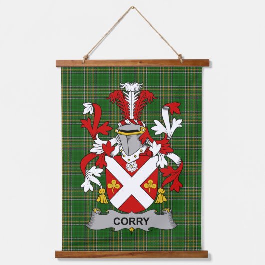 Irisches Corry oder O_Corry Wappen Familienwappen Wandteppich Mit Holzrahmen (Vorderseite)