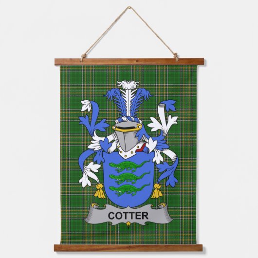 Irisches Cotter oder MacCotter Wappen Familienwapp Wandteppich Mit Holzrahmen (Vorderseite)
